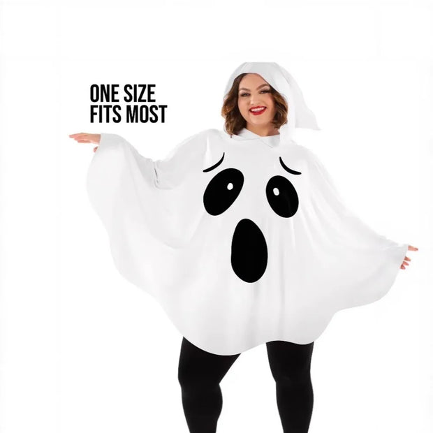 White Halloween Cloak Cape Fright Clothes