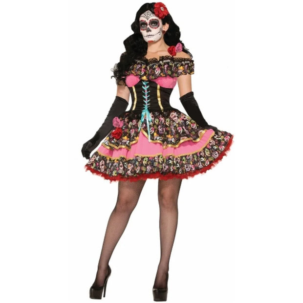 Halloween Costumes for Women Skull Flower Fairy Ghosts Bride Dress