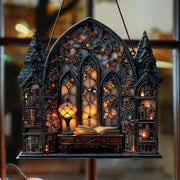 Halloween Gothic House Hanging Decor Acrylic Building Shape
