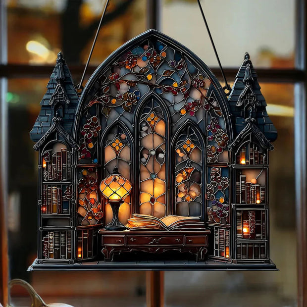 Halloween Gothic House Hanging Decor Acrylic Building Shape