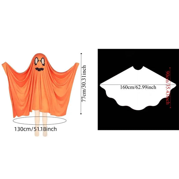 White Halloween Cloak Cape Fright Clothes