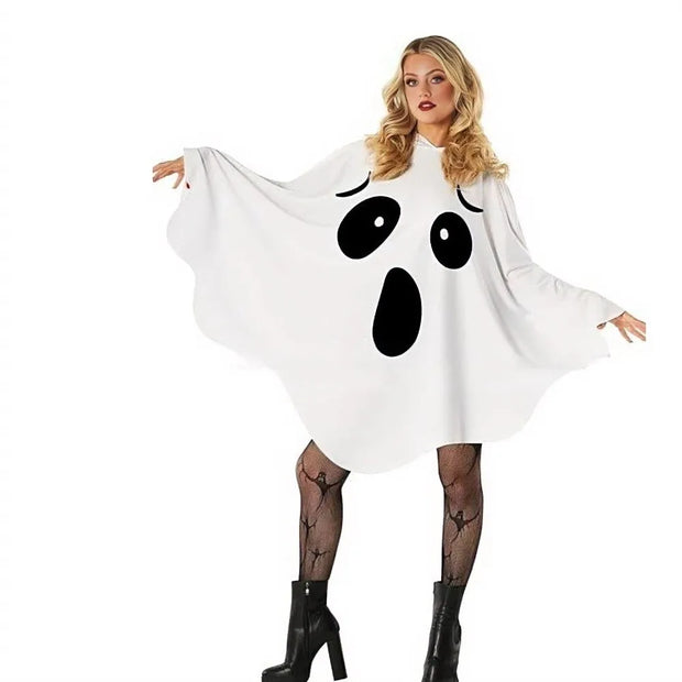 White Halloween Cloak Cape Fright Clothes