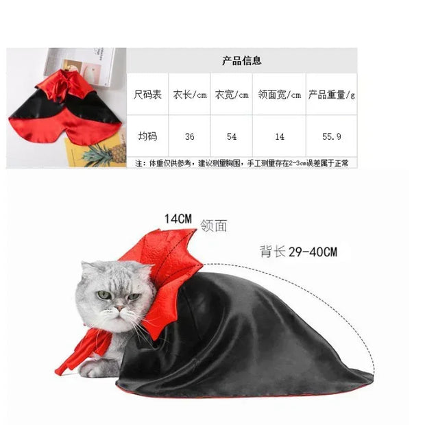 Halloween Pet Costumes Cute Cosplay Vampire