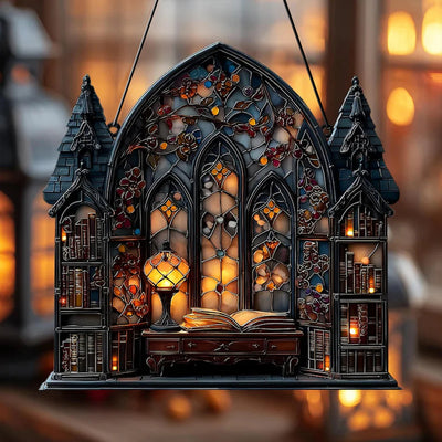Halloween Gothic House Hanging Decor Acrylic Building Shape