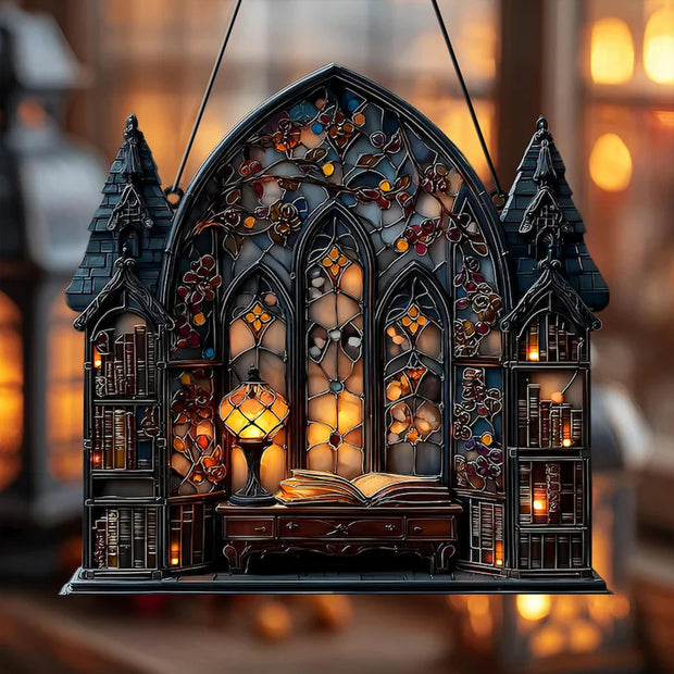 Halloween Gothic House Hanging Decor Acrylic Building Shape