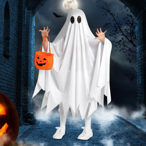 Funny Costume Kids White Ghost Cloak