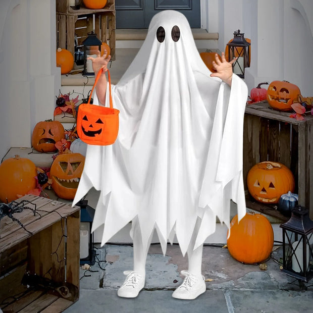 Funny Costume Kids White Ghost Cloak