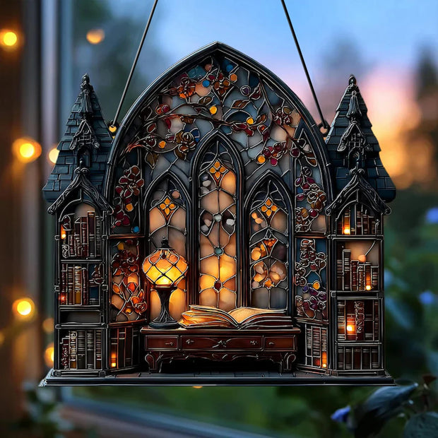 Halloween Gothic House Hanging Decor Acrylic Building Shape