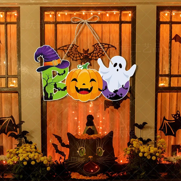 Halloween Party Decors Pumpkin Ghost Bat Door
