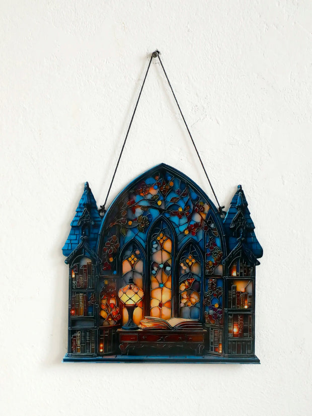 Halloween Gothic House Hanging Decor Acrylic Building Shape