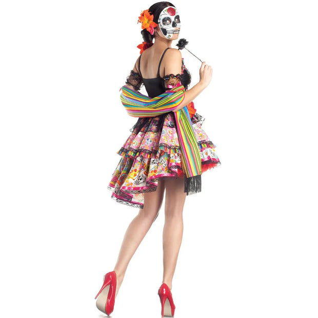Halloween Costumes for Women Skull Flower Fairy Ghosts Bride Dress