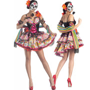 Halloween Costumes for Women Skull Flower Fairy Ghosts Bride Dress