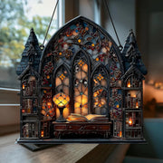 Halloween Gothic House Hanging Decor Acrylic Building Shape