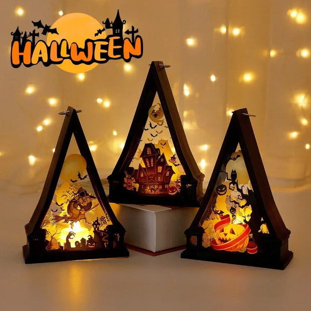 Halloween decorations desktop ornaments retro led lantern